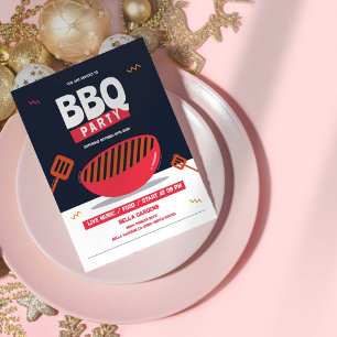 Invitation à la fête du barbecue moderne