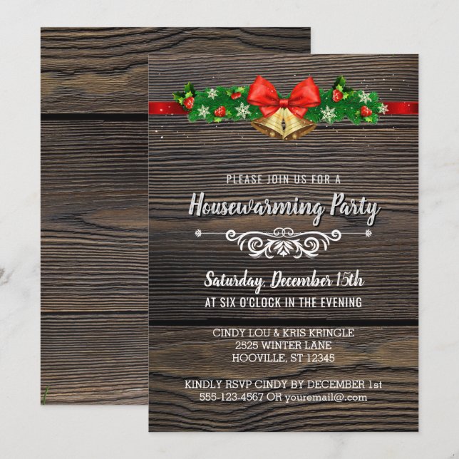 Invitation à la Fête du Chauffage de bois rustique (Devant / Derrière)