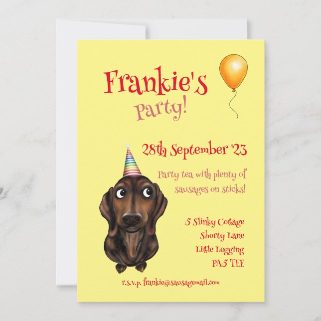 Invitation à la fête du chien saucisson (Devant)