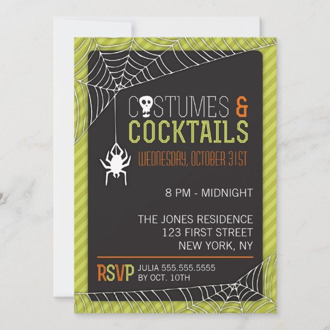 Invitation à la fête du costume d'Halloween (Devant)