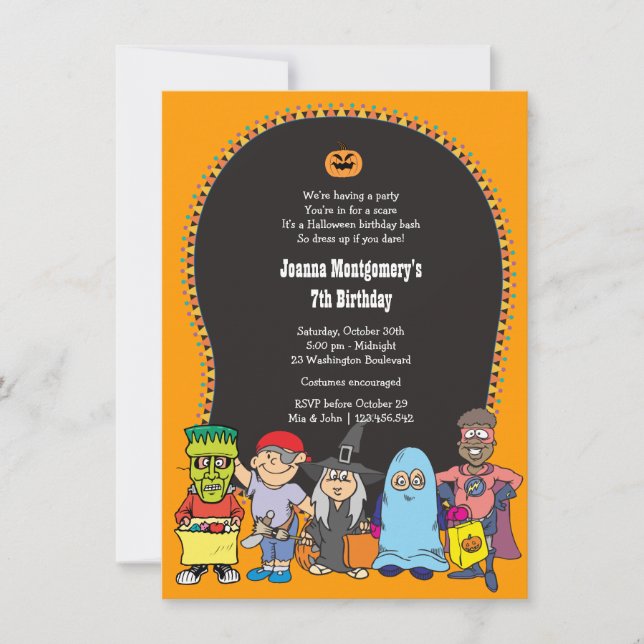 Invitation à la fête du costume pour enfants d'Hal (Devant)
