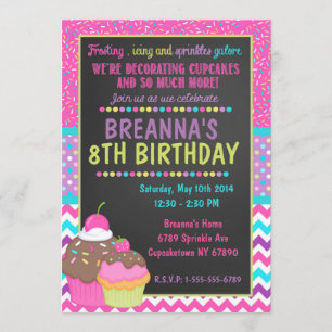 Invitation à la fête du Cupcake