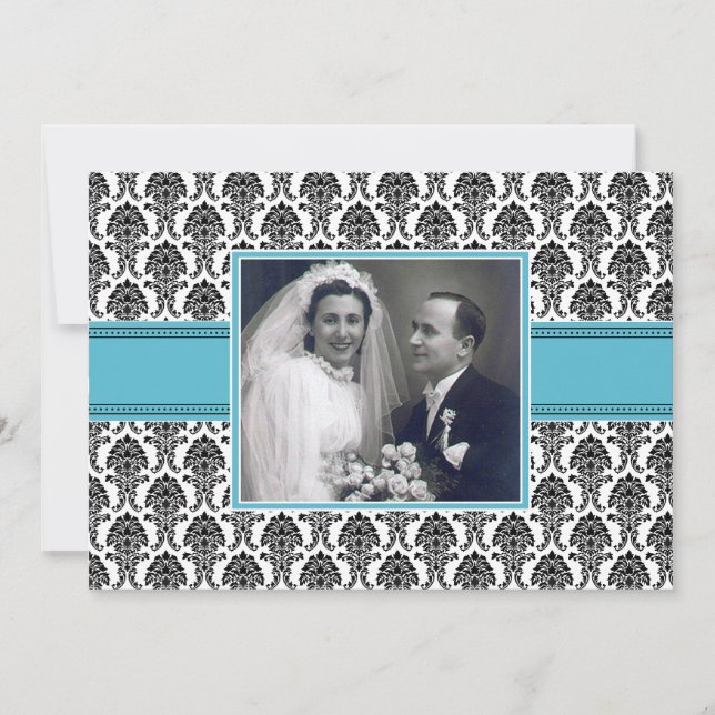 Invitation à la fête du Damask Aquamarine (Devant)