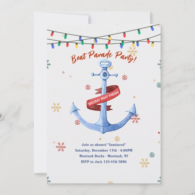 Invitation à la fête du défilé de bateaux nautique (Devant)