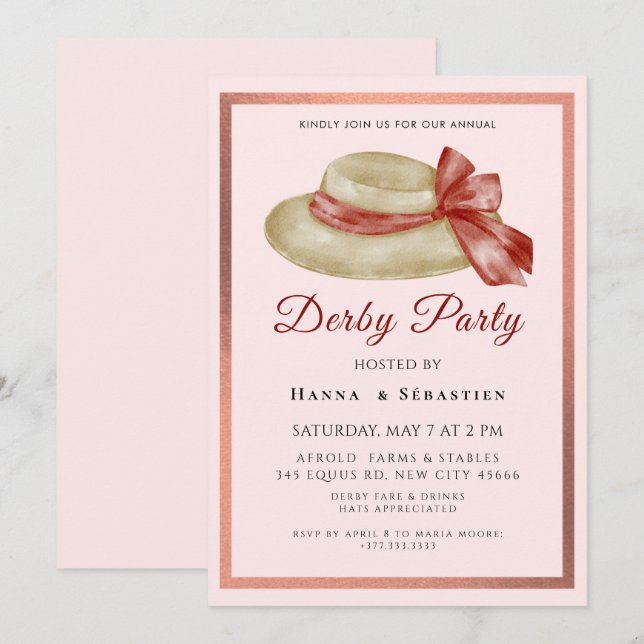Invitation à la fête du Derby Chapeau (Devant / Derrière)