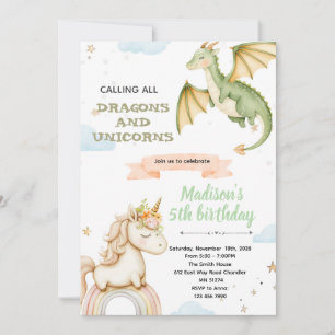 Invitation à la fête du dragon et de la licorne