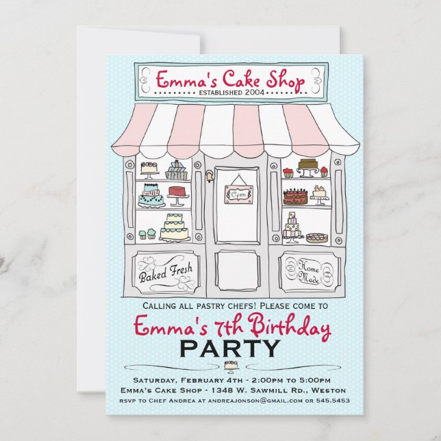 Invitation à la fête du gâteau (Devant)