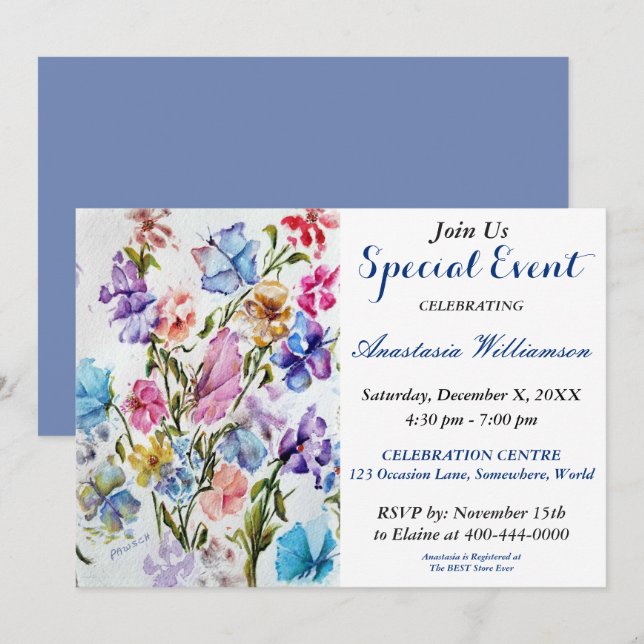 INVITATION À LA FÊTE DU JARDIN DES PAPILLONS (Devant / Derrière)
