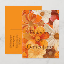 Invitation à la fête du jardin rétro de 1970