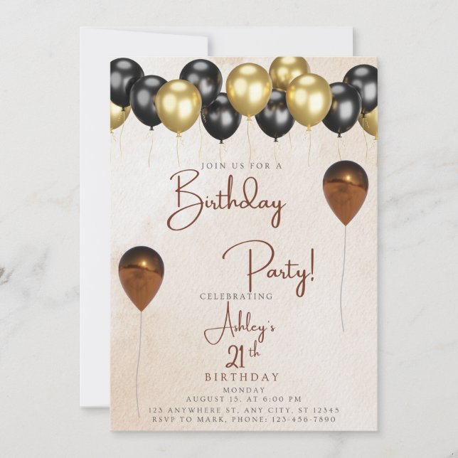 invitation à la fête du jour de naissance (Devant)