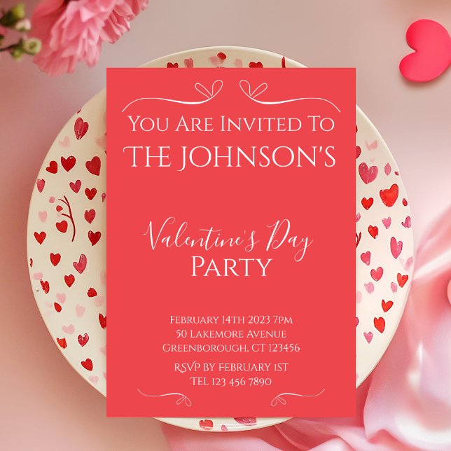 Invitation à la fête du jour des Valentines roses  (Créateur téléchargé)