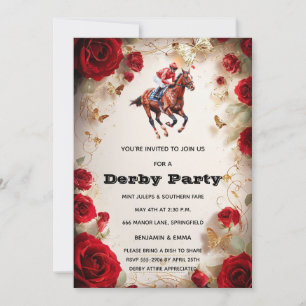 Invitation à la fête du Kentucky Derby Roses rouge