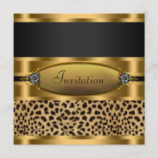 Invitation à la fête du léopard d'or noir