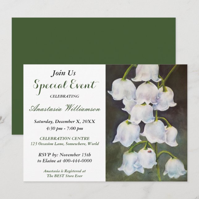 INVITATION À LA FÊTE DU LIS BLANC DE MUGUET (Devant / Derrière)