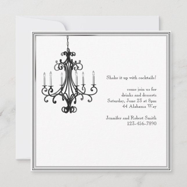 Invitation à la fête du lustre de Hollywood (Devant)