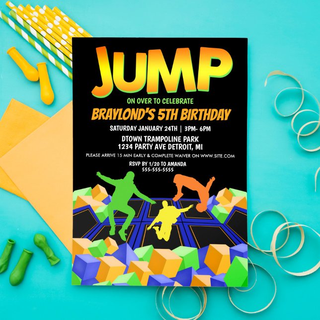 Invitation à la fête du parc de trampoline pour ga (Créateur téléchargé)