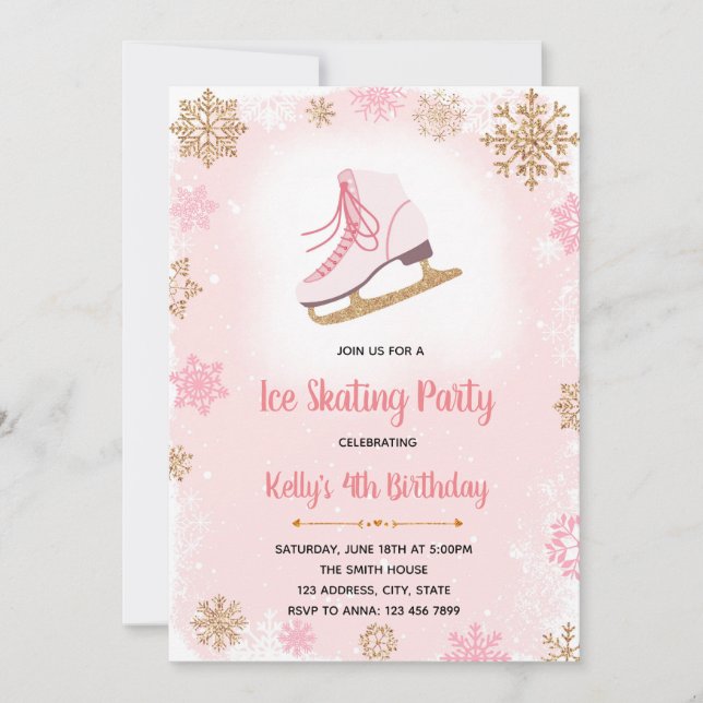 Invitation à la fête du patinage sur glace (Devant)