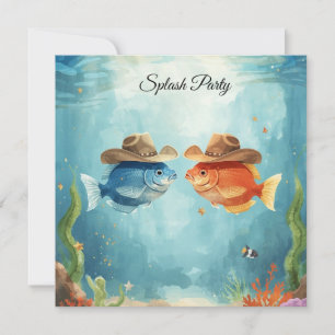 Invitation à la Fête du Poisson du Cow-boy Texan