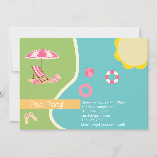 Invitation à la fête du pool (Devant)