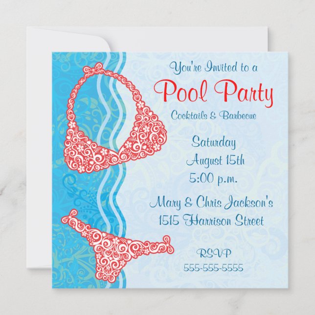 Invitation à la fête du pool (Devant)