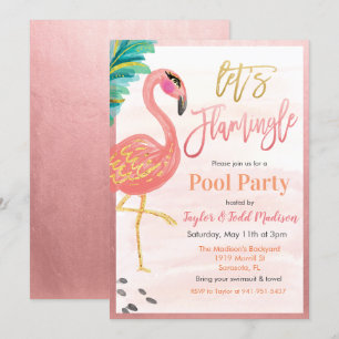 Invitation à la fête du pool de Flamants roses d'a