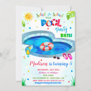 Invitation à la fête du pool Invitation à l'annive