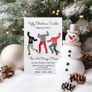 Invitation à la fête du pyjama de Noël moche