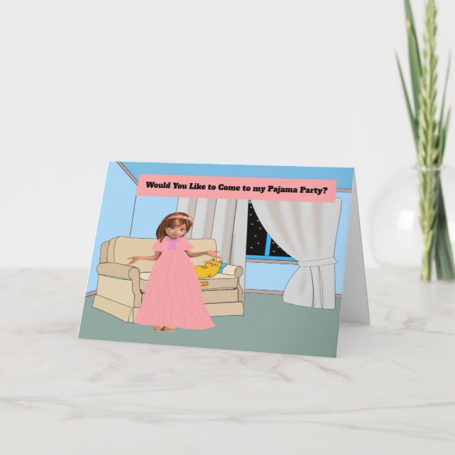 Invitation à la fête du pyjama pour les filles (Devant)