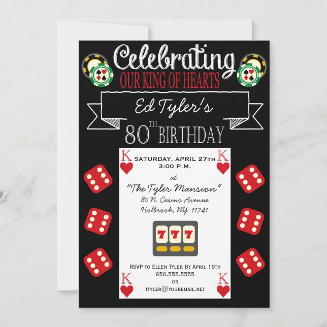 Invitation à la fête du Roi des Coeurs 80e anniver (Devant)