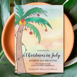 Invitation à la fête du sapin de Noël en juillet
