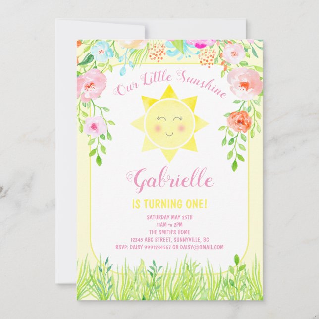 Invitation à la fête du soleil, notre petit soleil (Devant)