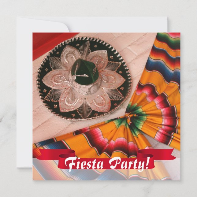 Invitation à la fête du Sombrero au Mexique (Devant)