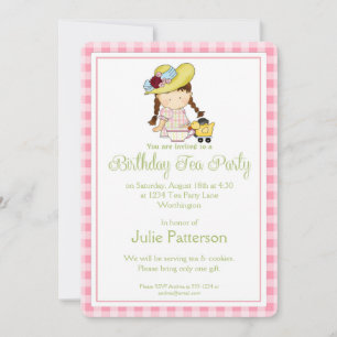 Invitation à la fête du thé d'anniversaire Petites