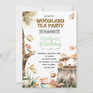 Invitation à la fête du thé de la forêt fantaisist