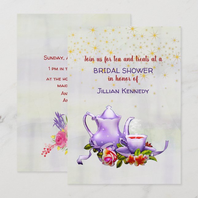 Invitation à la fête du thé de la nuptiale (Devant / Derrière)