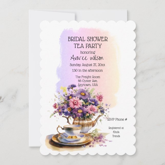 Invitation à la fête du thé de la nuptiale printan (Devant)