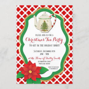 Invitation à la fête du thé de Noël, thé de Noël
