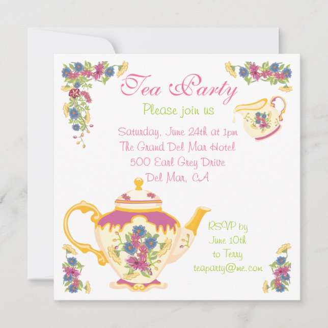 Invitation à la fête du thé en pot de thé du Victo (Devant)