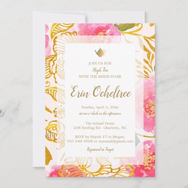 Invitation à la fête du thé floral (Devant)
