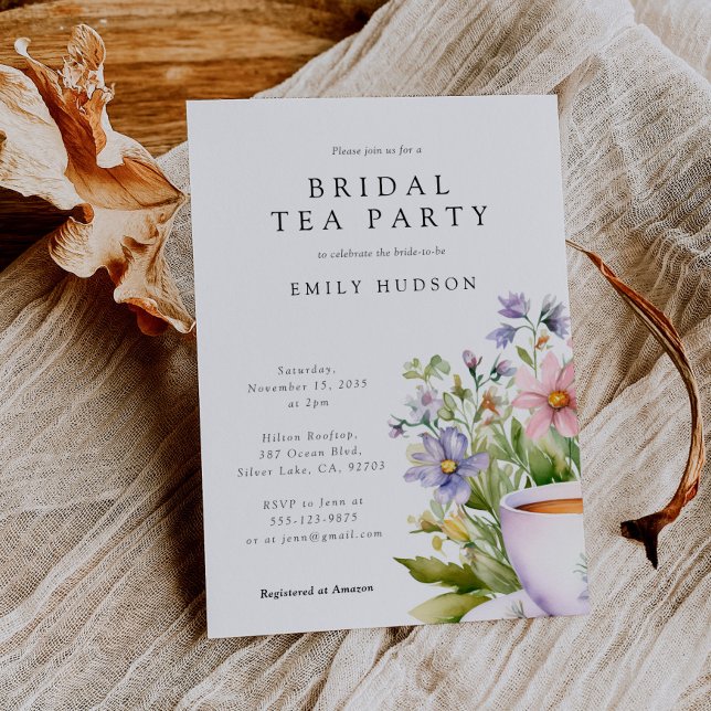 Invitation à la fête du thé floral (Créateur téléchargé)