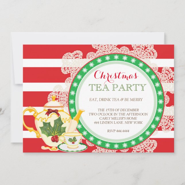 Invitation à la Fête du Thé Noël (Devant)