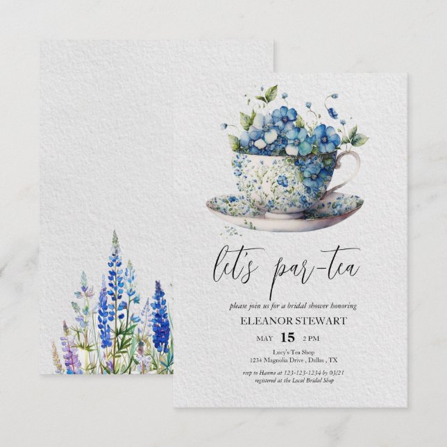 Invitation à la fête du thé par-thé (Devant / Derrière)