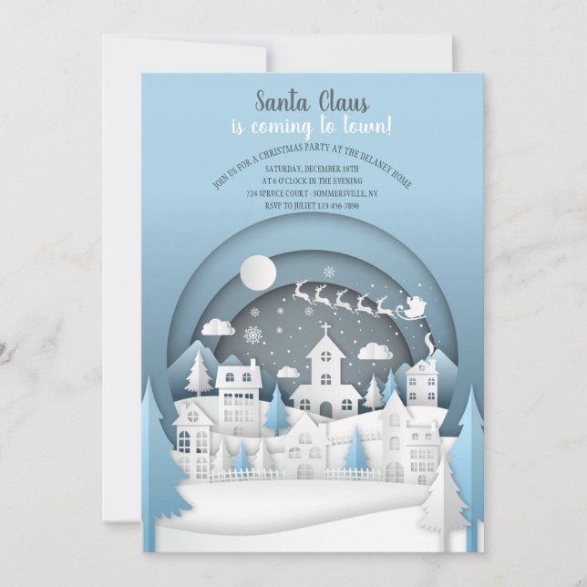 Invitation à la fête du village de Noël (Devant)