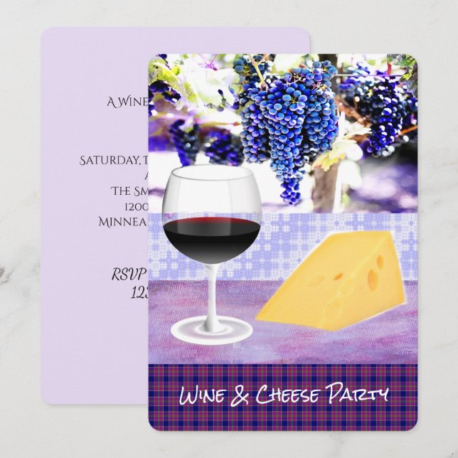 Invitation à la fête du vin et du fromage (Devant / Derrière)