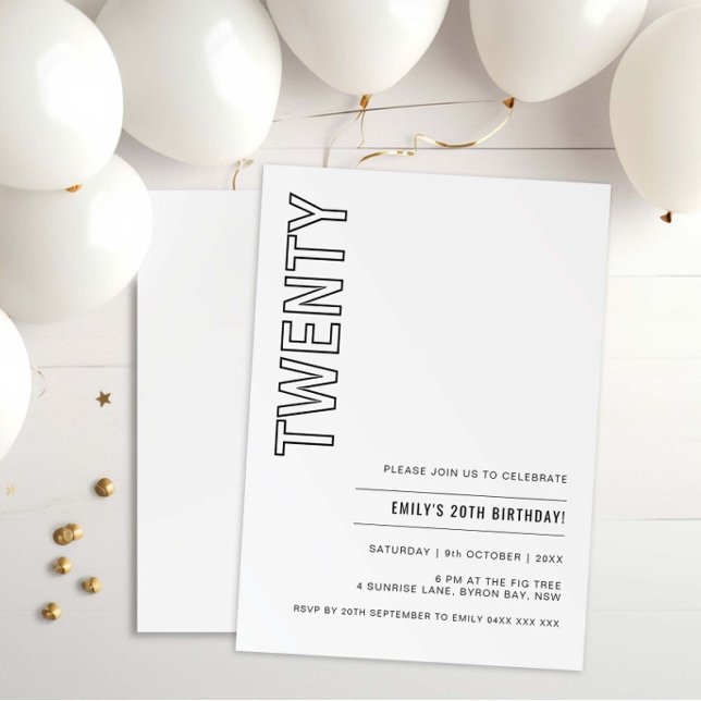 Invitation à la fête du vingt-dixième anniversaire (Créateur téléchargé)