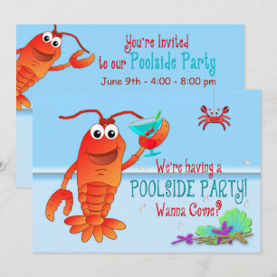 INVITATION À LA FÊTE EN PISCINE - Homard avec bois
