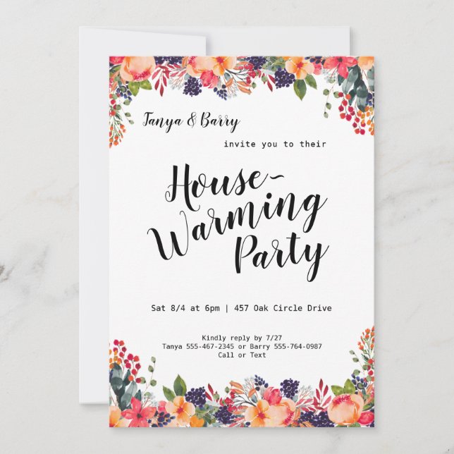 Invitation à la Fête Florale tendance (Devant)