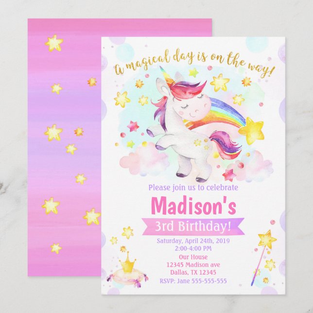 Invitation à la fête magique d'anniversaire de l'U (Devant / Derrière)