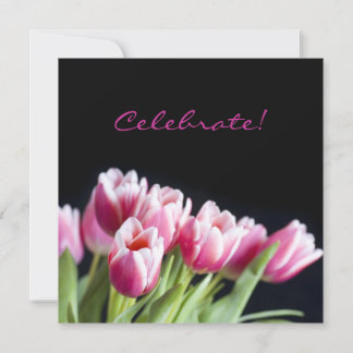 Invitation à la fête Pink Tulip