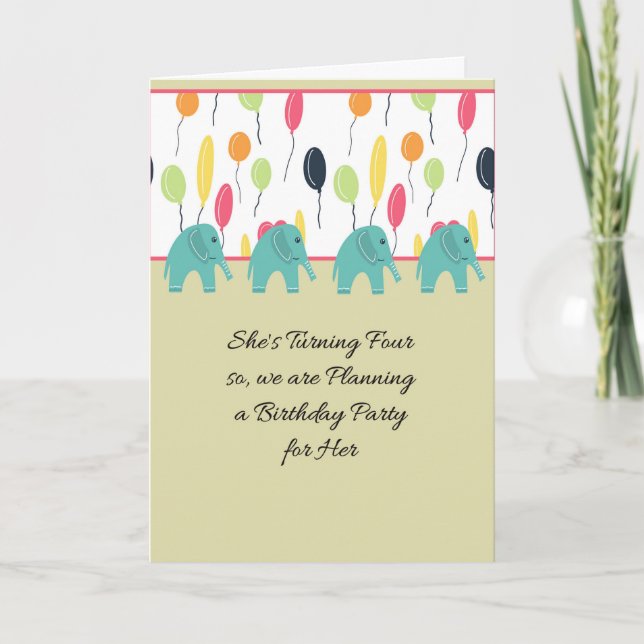 Invitation à la fête pour 4 ans Femme (Devant)